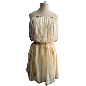 Silk Strapless Tube Mini Dress - Size M